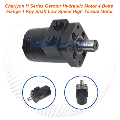 Charlynn H Series LSHT Gerotor Hydraulic Motor - 4 Bolts Flange 1" Key Shaft Low Speed High Torque